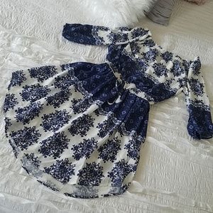 NWOT Beautiful Blue Boho Midi Dress